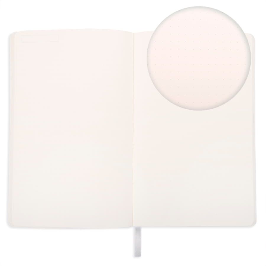 Бизнес-блокнот FUNKY SNOW, 130*210 мм, белый с голубым форзацем, мягкая обложка, блок в точку