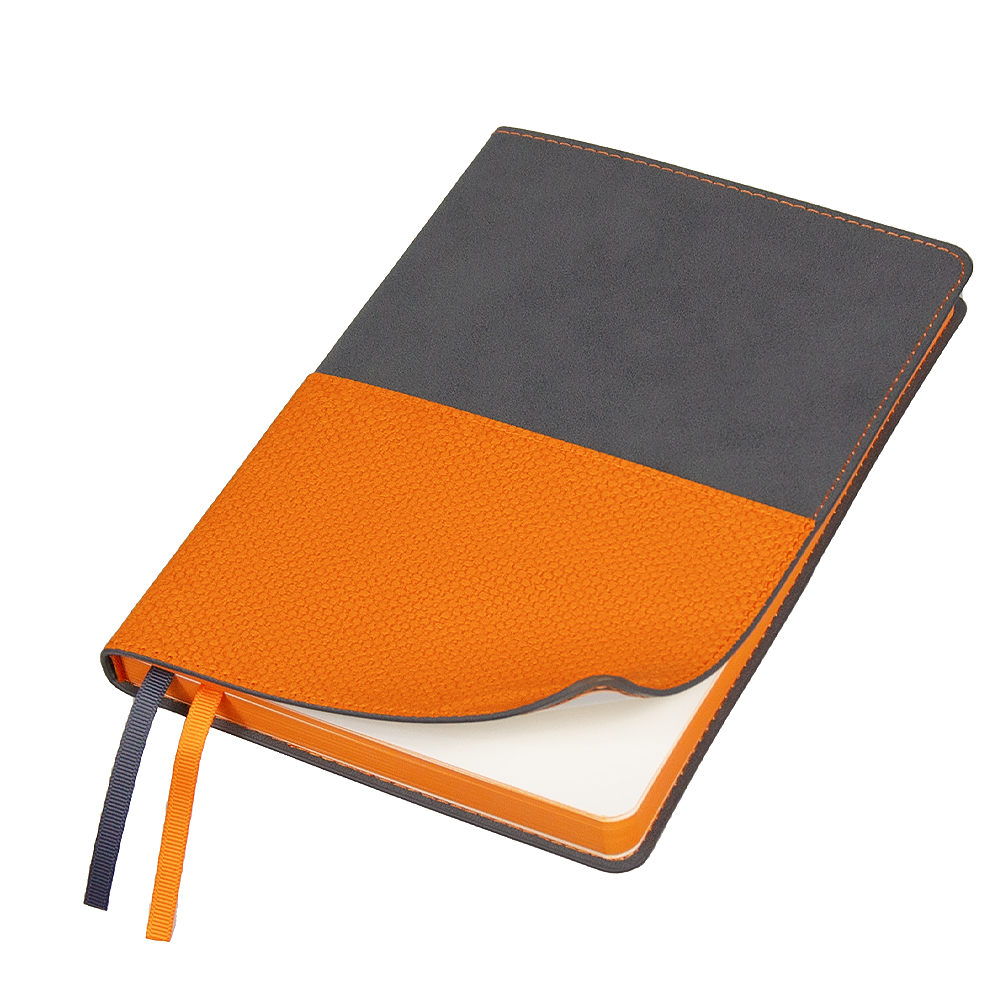 Ежедневник Flexy Smart Harbor Nuba Gemini А5, серый/оранжевый, недатированный