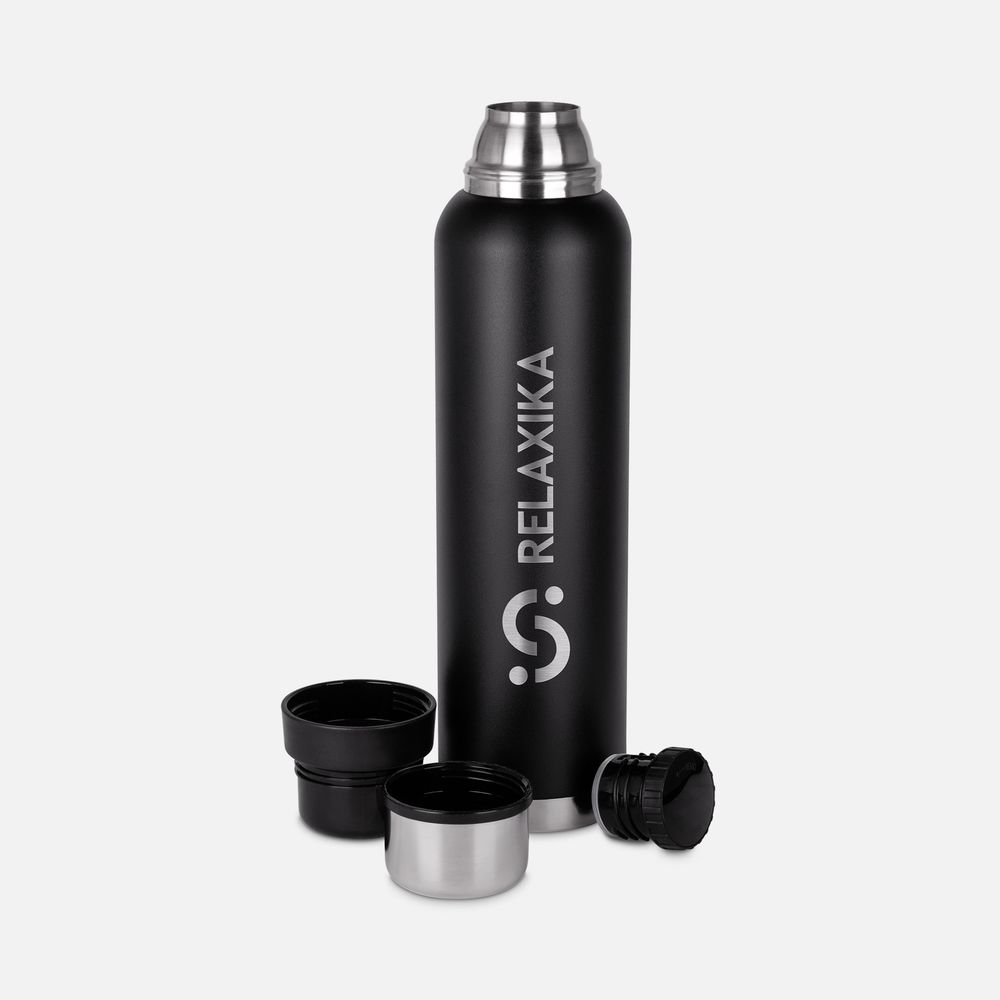 Термос Relaxika 1600 со стикерпаком, черный Термос Relaxika 1600 со стикерпаком, черный