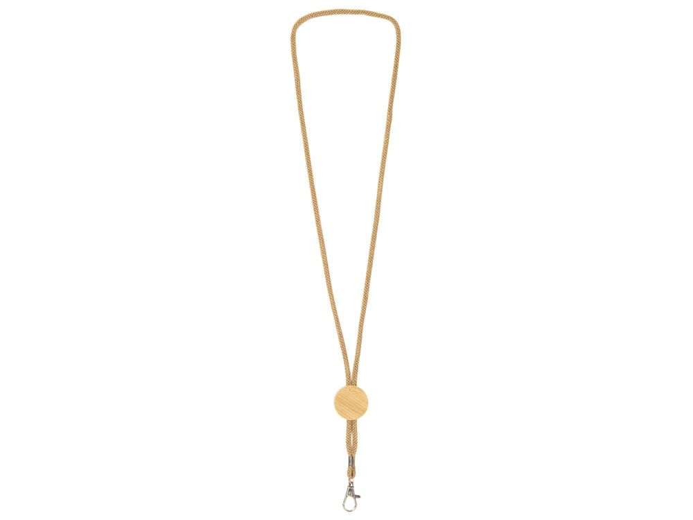 Ланъярд из бумаги с бамбуковой плашкой "Franklinia", натуральный