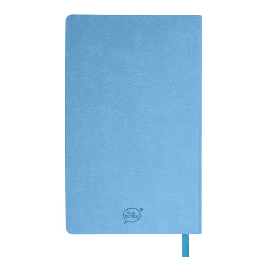 Бизнес-блокнот "Funky", 130*210 мм, голубой, желтый форзац, мягкая обложка, блок-линейка
