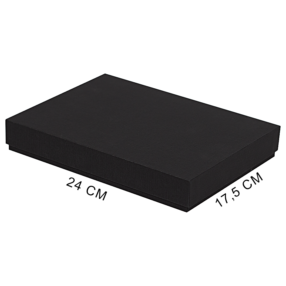 Коробка подарочная, размер 24*17,5*3 см, Solution Superior Linen, черная