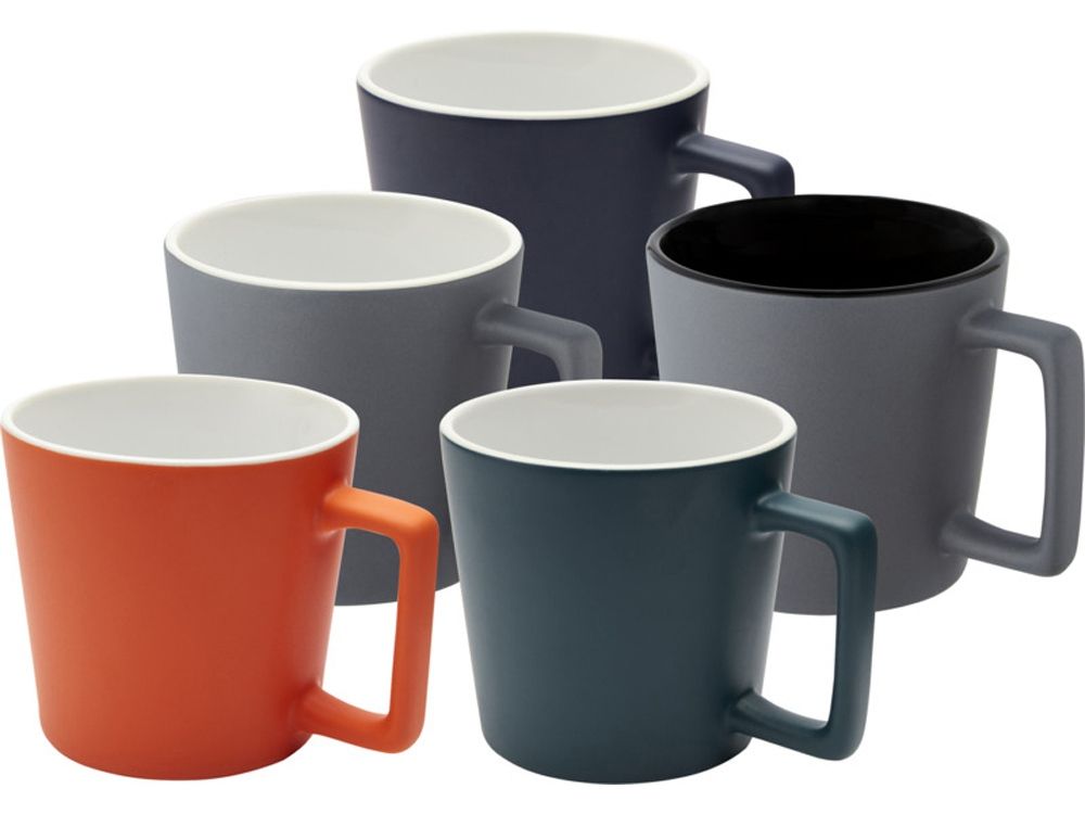 Cali Керамическая кружка объемом 370 мл с матовой отделкой - сплошной черный / Matted Grey