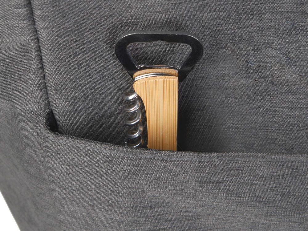 Сумка-холодильник Fabrizio со штопором, серый/черный