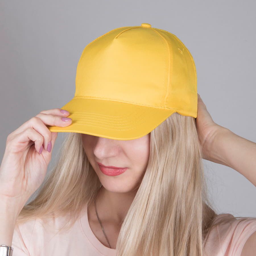 Бейсболка "Hit", 5 клиньев,  застежка на липучке; белый; 100% п/э; плотность 130 г/м2