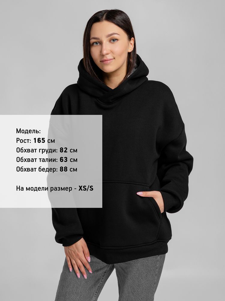 Худи Furry Oversize, черное, размер M/L