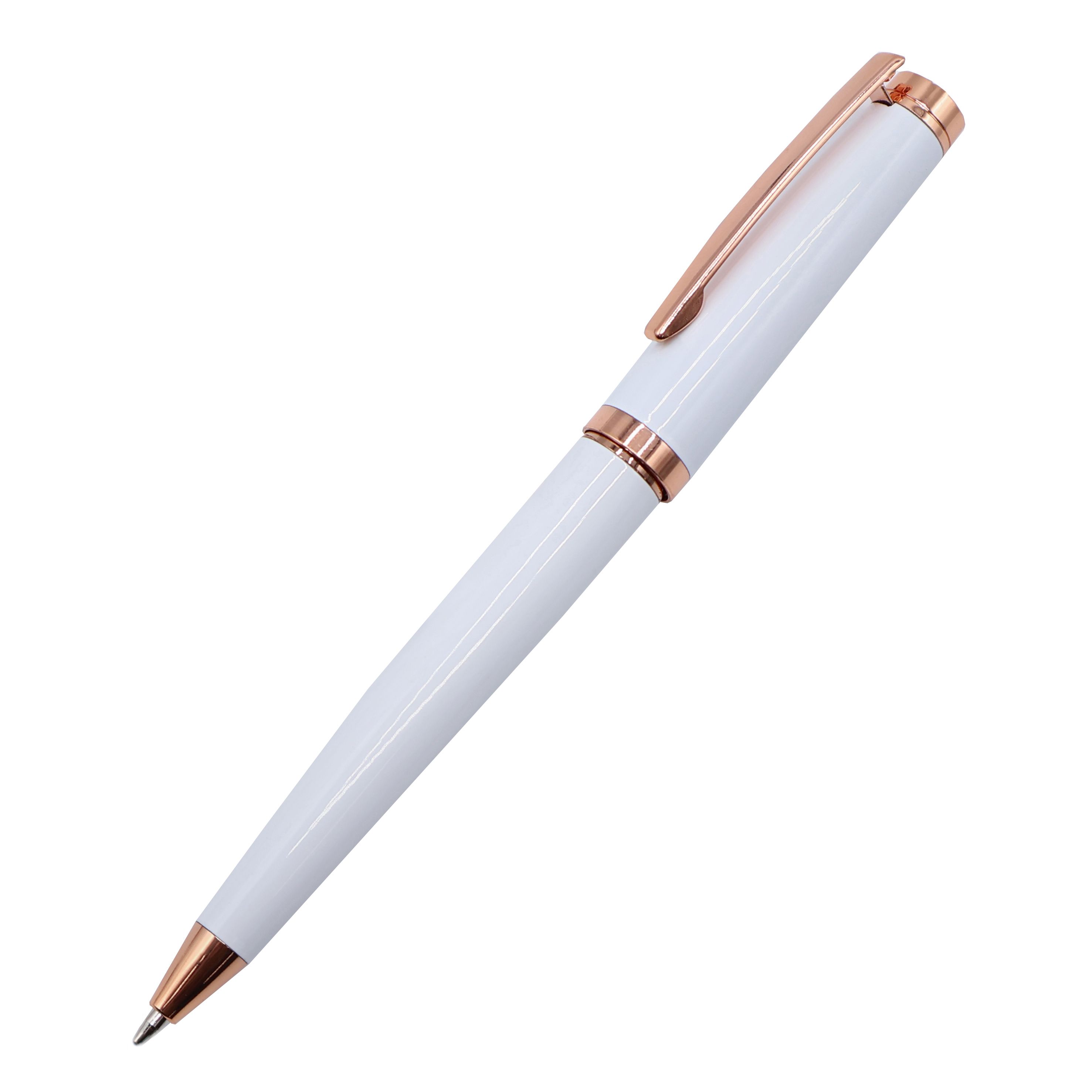 Ручка металлическая Betty, белая с золотом