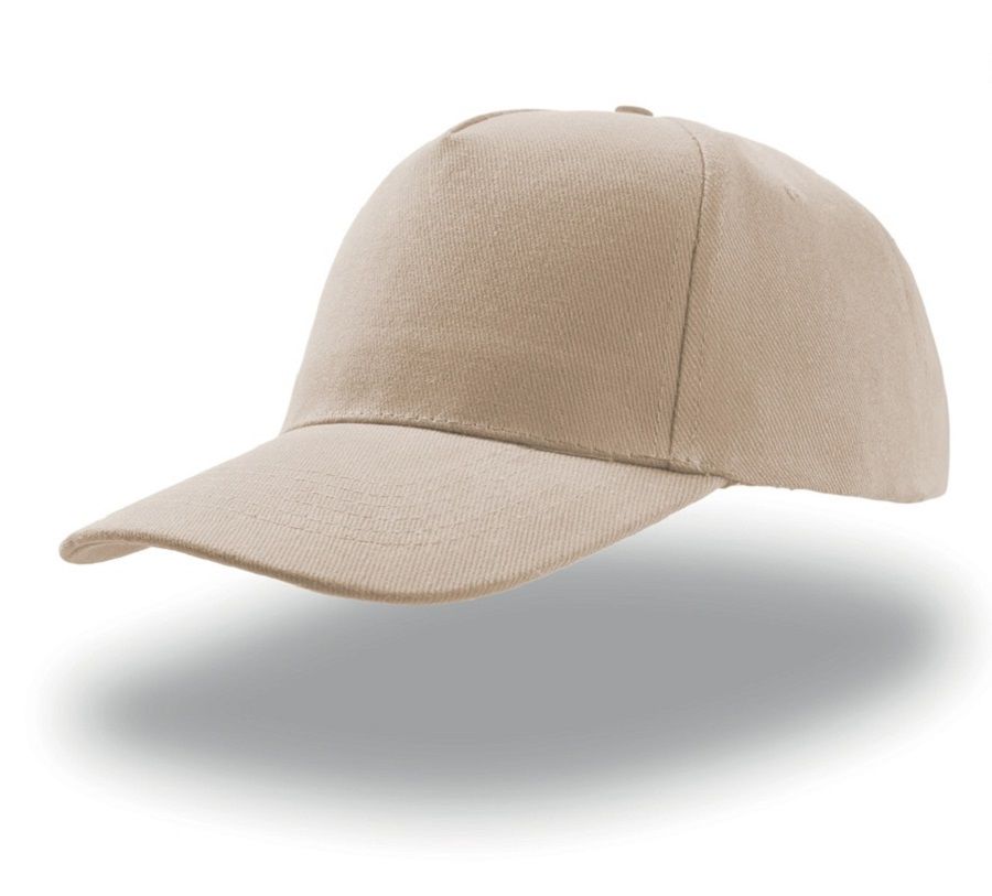 Бейсболка "LIBERTY FIVE", 5 клиньев,  застежка на липучке; бежевый, 100% хлопок; плотность 250 г/м2