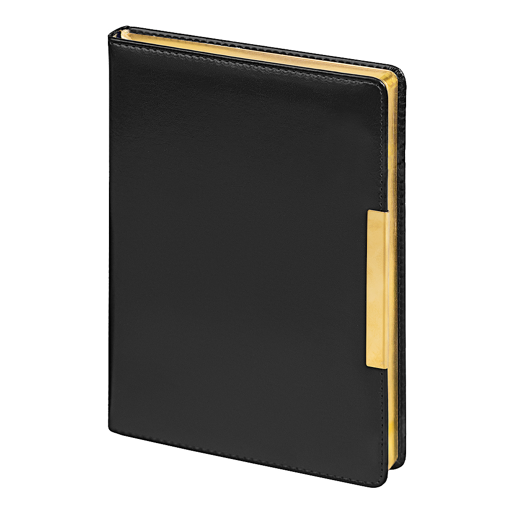 Ежедневник City Moderna Pristine А5, черный золотистый, недатированный