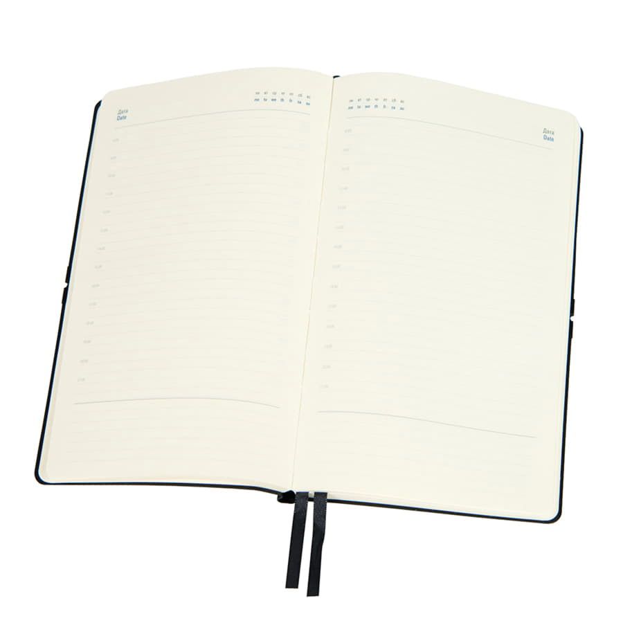 Ежедневник недатированный Save , A5, темно-синий,  рециклированная кожа, кремовый блок, подарочная к