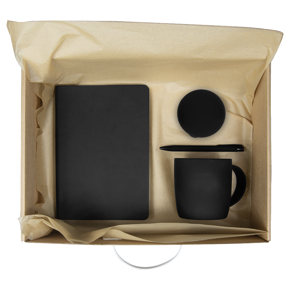 Набор подарочный Solution Prestige Quadro ( ежедневник, кружка, кабель зарядный выдвижной, ручка)