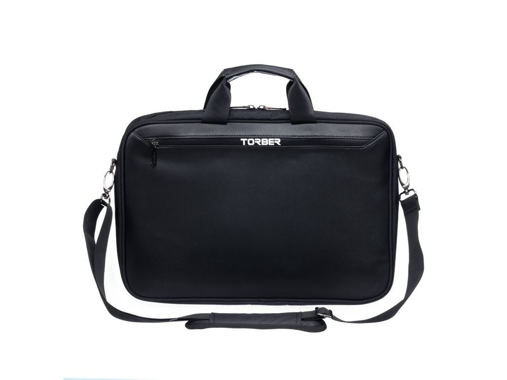 Сумка для ноутбука TORBER VOYAGE 15.6'', черный, нейлон/микрофибра, 43 х 5 х 29 см, 6л
