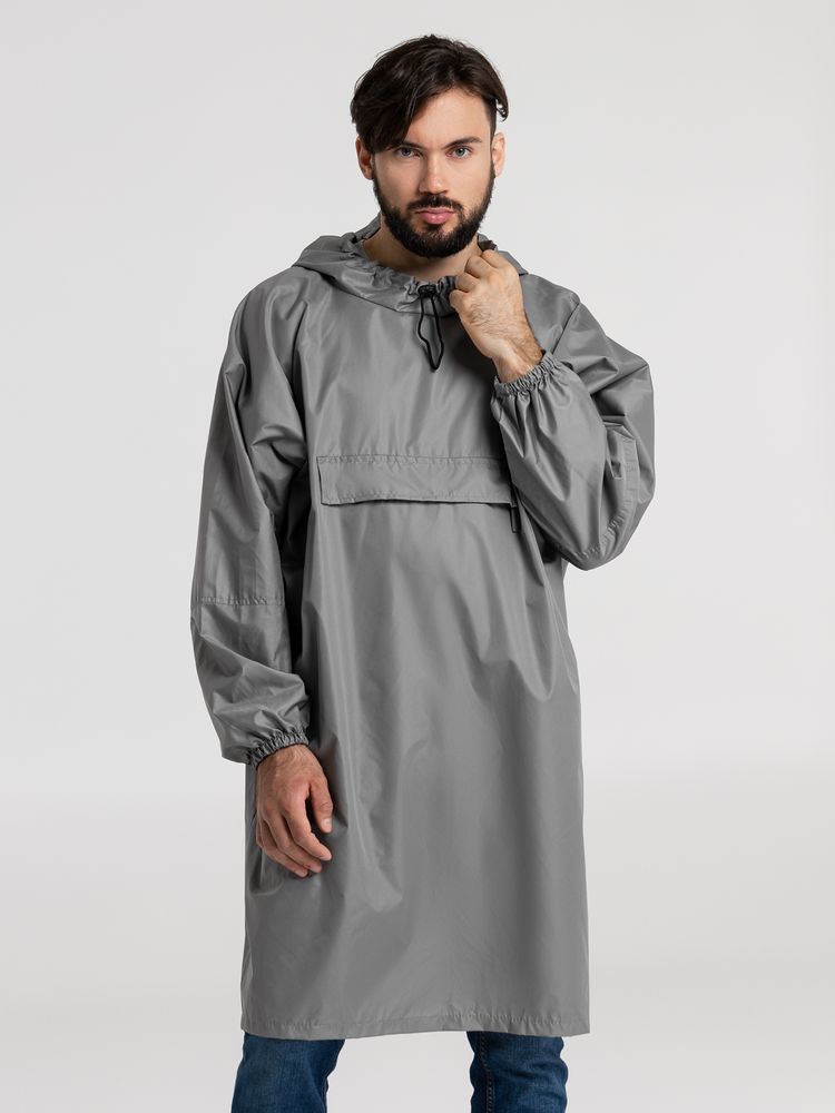 Дождевик-анорак Hard Work, серый, единый размер Дождевик-анорак Hard Work, серый, единый размер