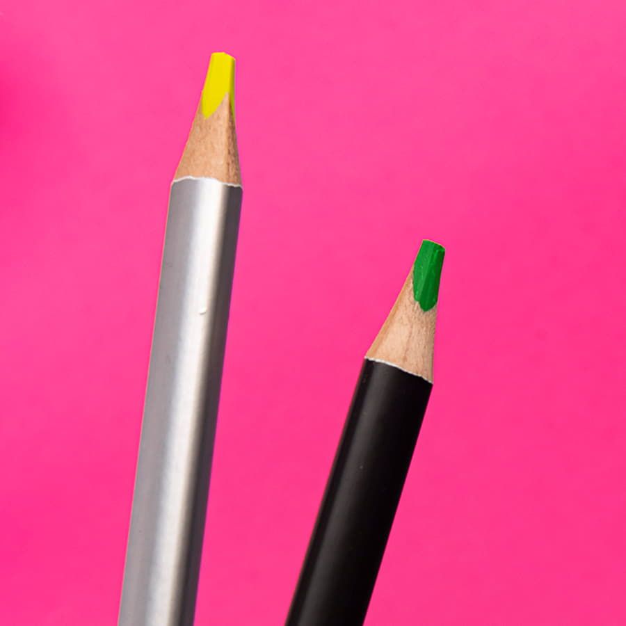 Карандаш-текстовыделитель двухцветный трехгранный EXPERT, серебристый