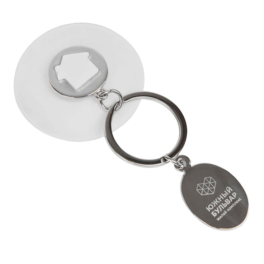 Брелок HALMAN, 11,5х5 см, белый , металл, силикон 