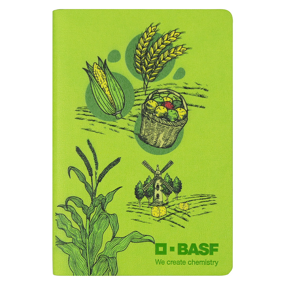 Ежедневник Flexy Sand Print Sample BASF А5, салатовый, недатированный, в гибкой обложке