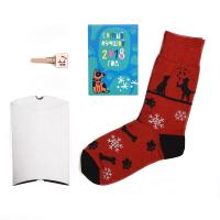 Подарочный набор "Счастливый год", упаковка, прищепка с шильдом, календарь 2018, носки тематические