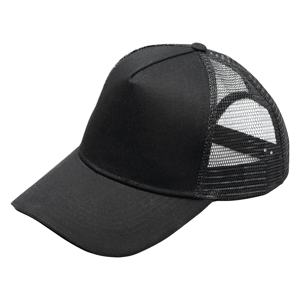 Кепка 5-панельная  Shefild  250 с сеткой, c черным сендвичем