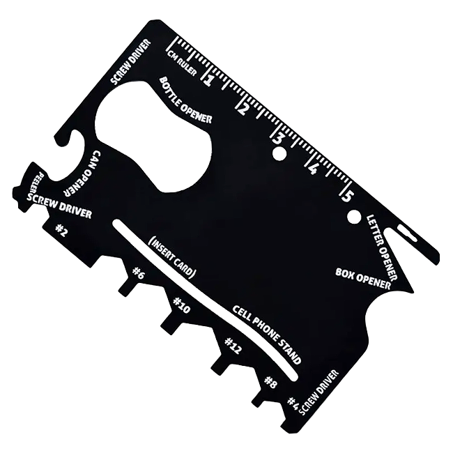 Мультитул Tools Capture в виде карточки, стальной, в чехле из кожзама