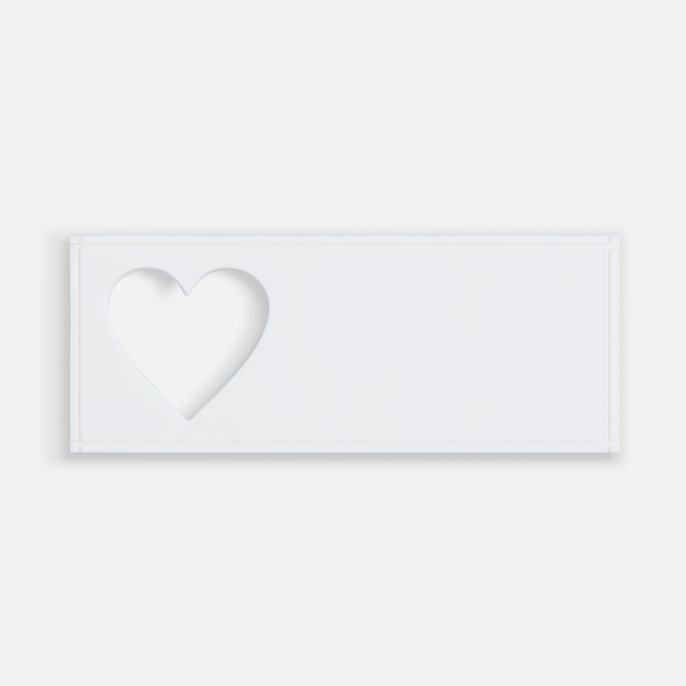 Лейбл из ПВХ с вырезом «Сердце», белый