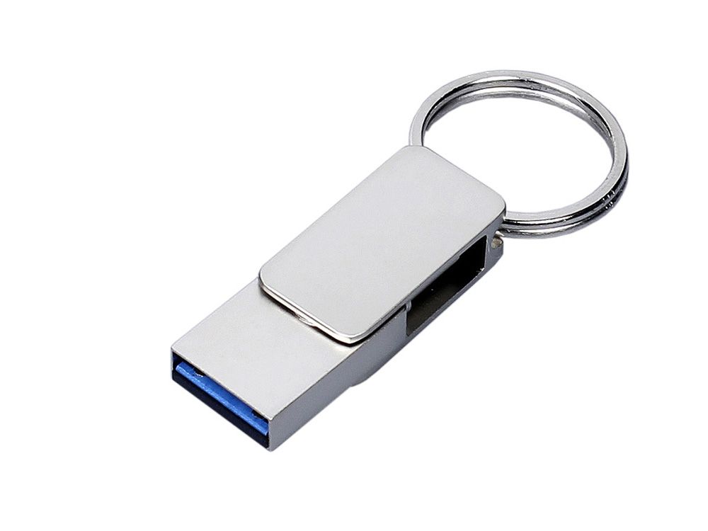 USB 2.0- флешка «Mercury» на 8 Гб с поворотным механизмом и дополнительным разъемом Type-C