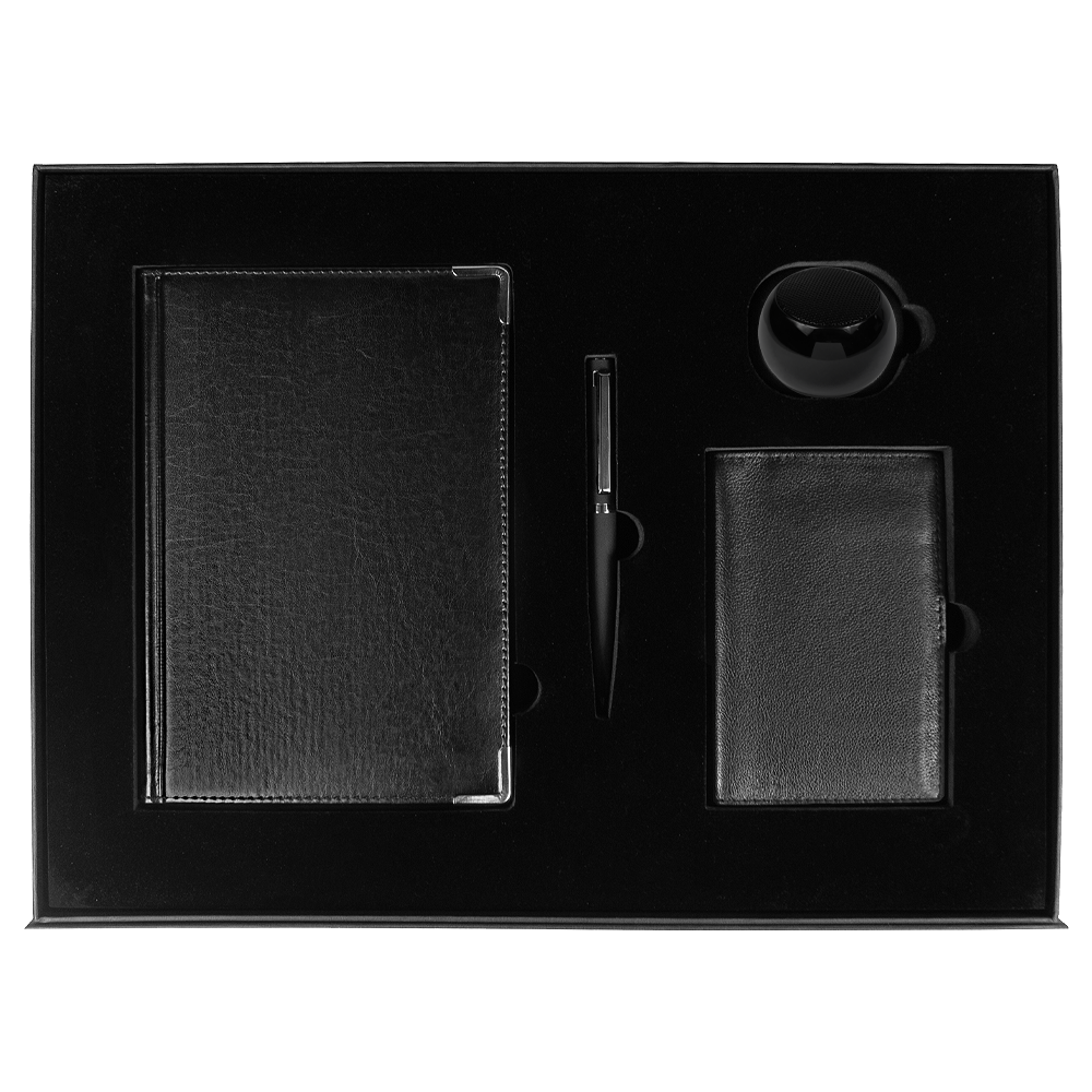 Набор подарочный Solution Prestige Quardo ( ежедневник, колонка, обложка для паспорта, ручка)