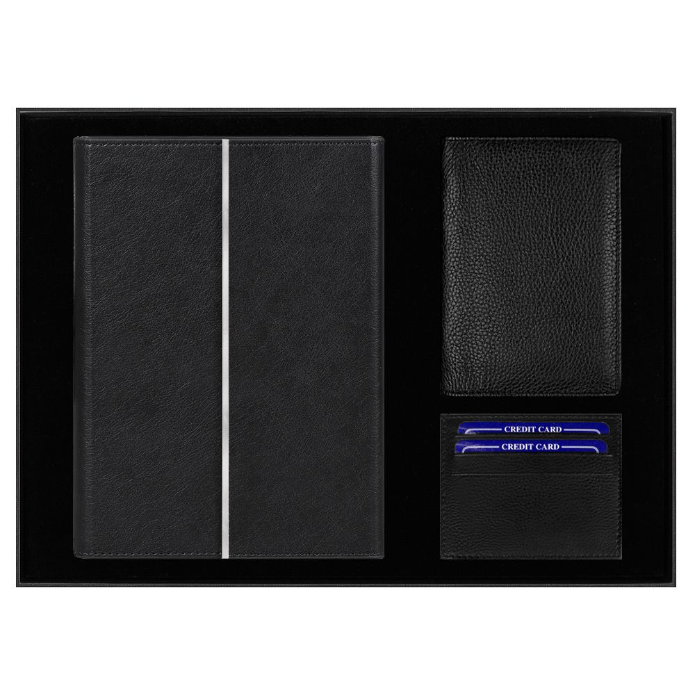 Набор подарочный Solution Prestige Trio (Ежедневник в суперобложке Country Galaxy Mocco, обложка для автодокументов Leather Sun