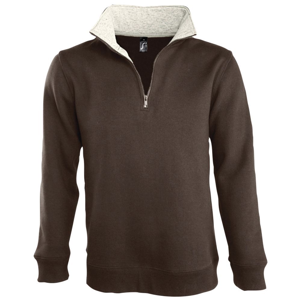 Толстовка Scott 290 с контрастным воротником на молнии шоколадно-коричневый, размер S