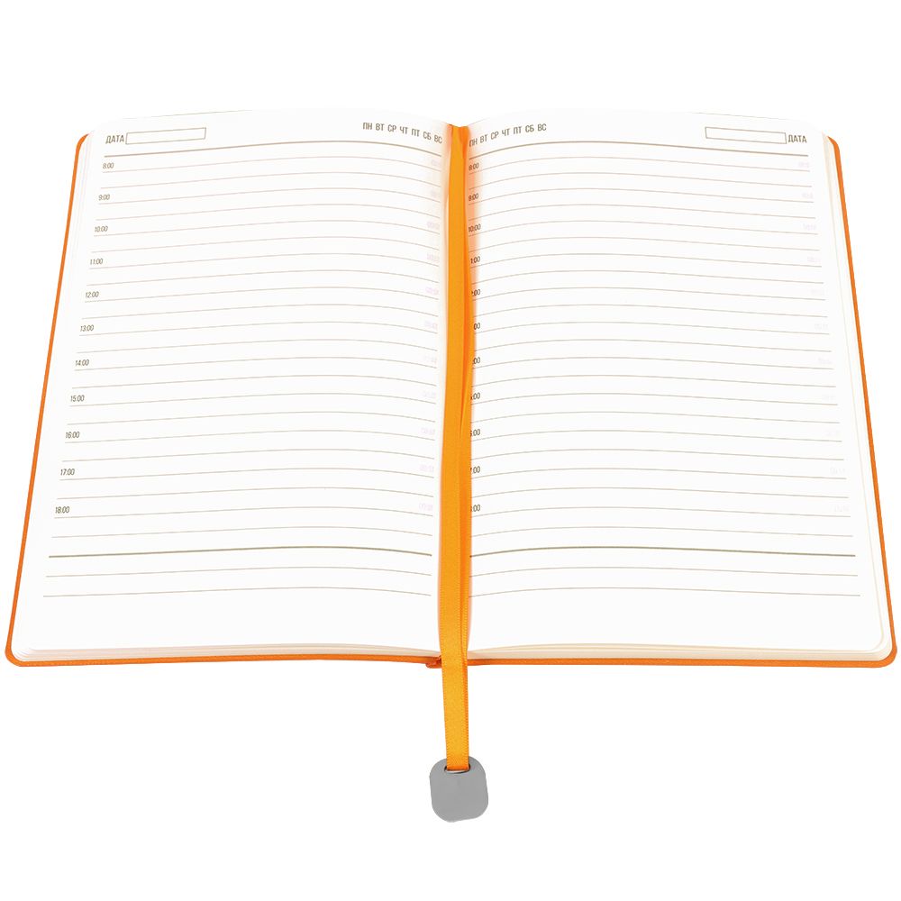 Ежедневник A5 недатированный Farfalla в мягком переплёте, оранжевый