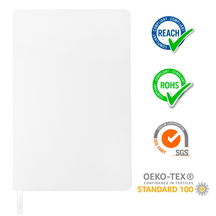 Бизнес-блокнот FUNKY SNOW, 130*210 мм, белый с голубым форзацем, мягкая обложка, блок в точку