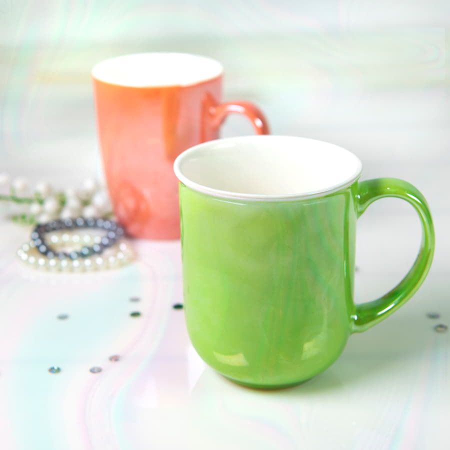 Кружка PERLA, жемчужный с белым, 350мл, фарфор