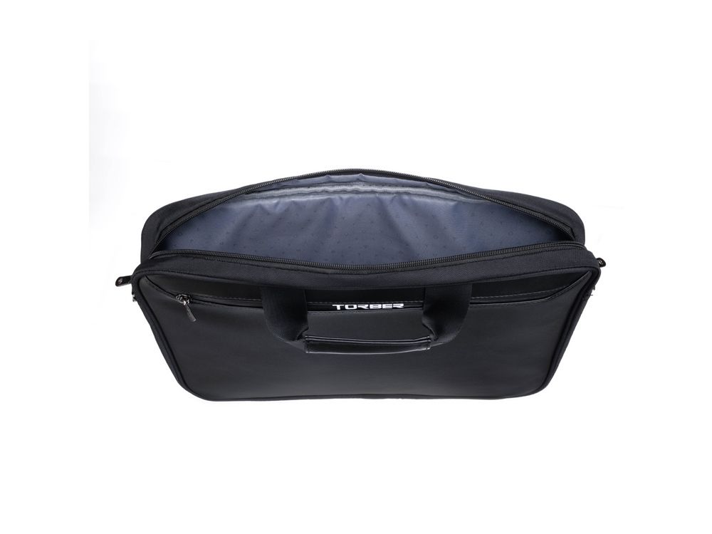 Сумка для ноутбука TORBER VOYAGE 15.6'', черный, нейлон/микрофибра, 43 х 5 х 29 см, 6л