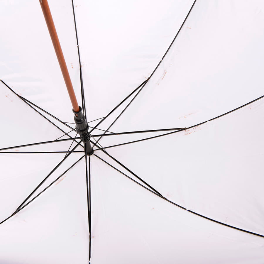 Зонт-трость с деревянной ручкой, полуавтомат; белый; D=103 см, L=90см; нейлон Зонт-трость с деревянной ручкой, полуавтомат; белый; D=103 см, L=90см; нейлон