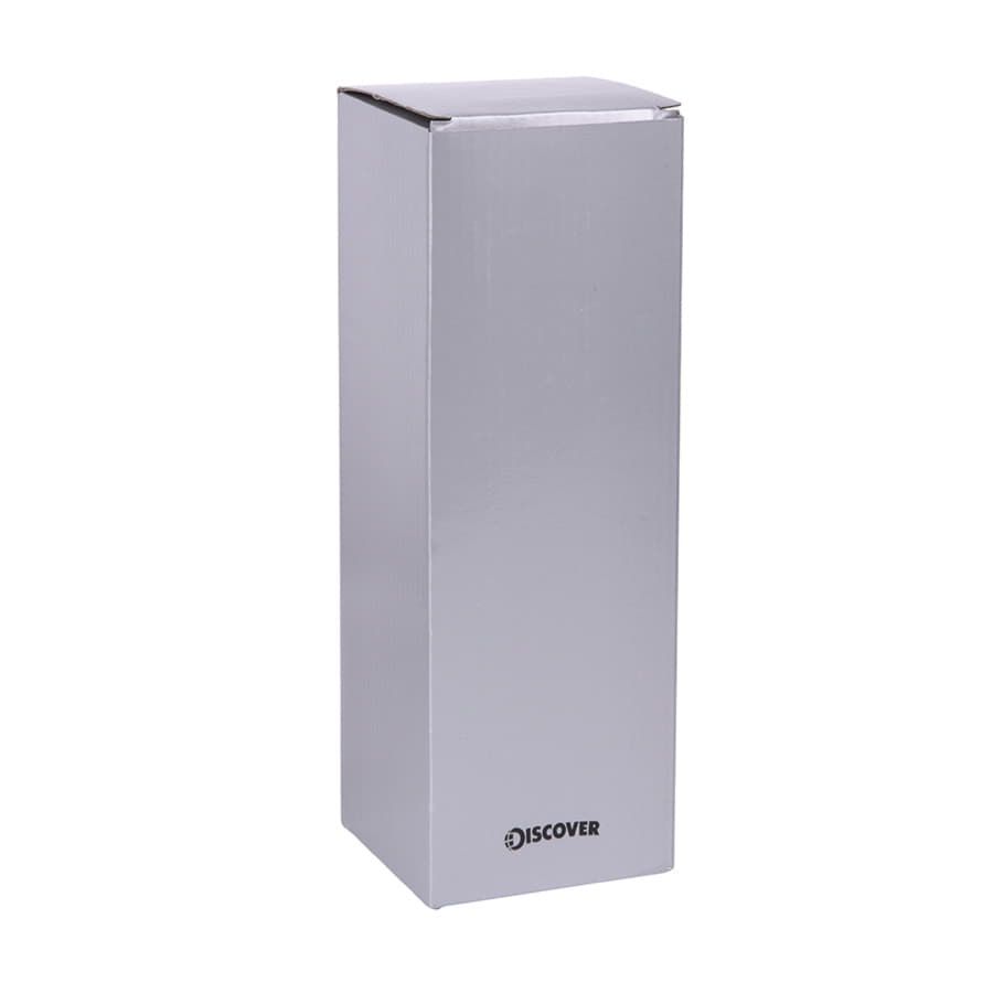 Термокружка дорожная  вакуумная DISCOVER; 450 мл; серый,  пластик, металл; лазерная гравировка