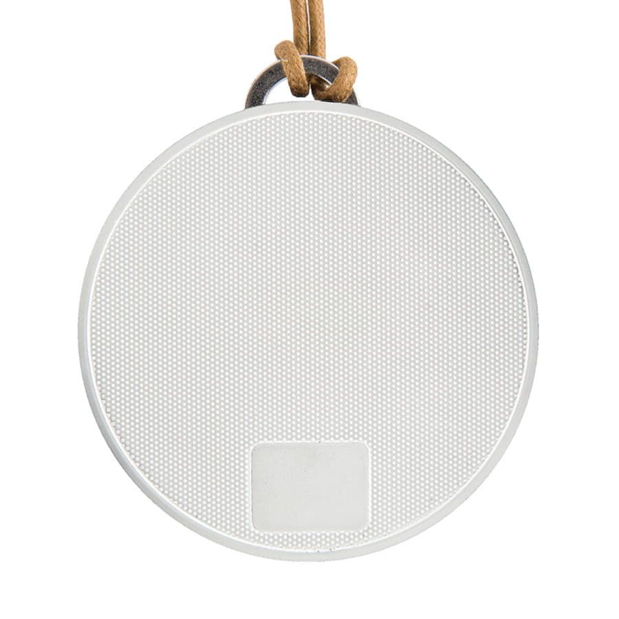 Портативная bluetooth-колонка STRAP, белый с коричневым, 8,5х4 см, пластик