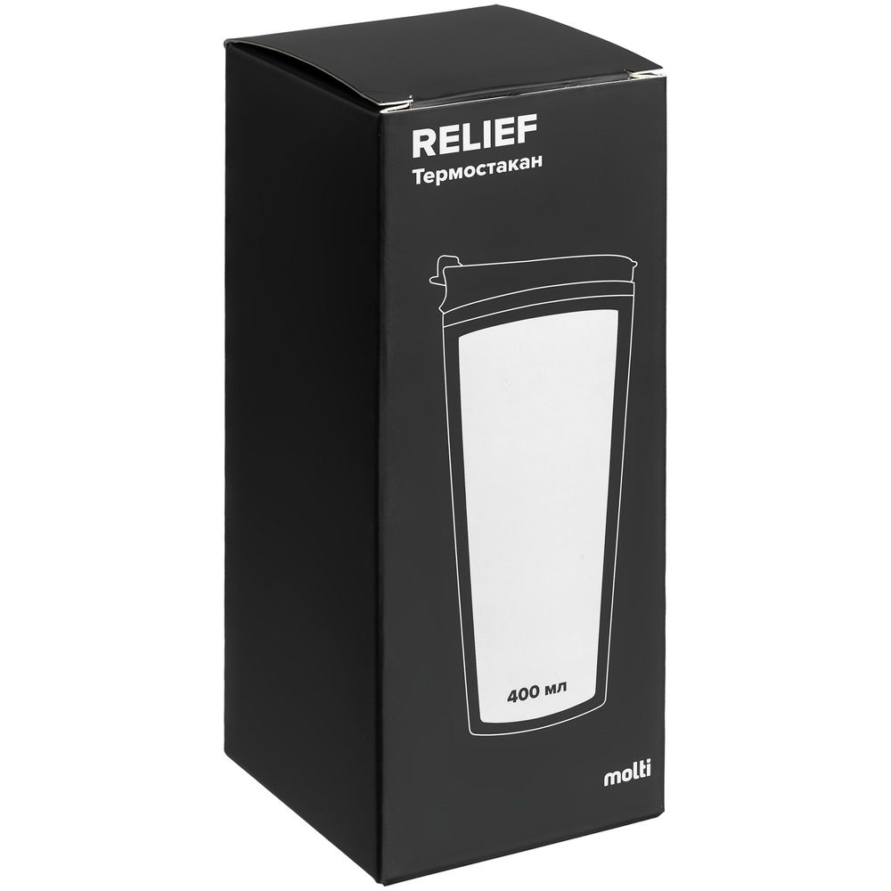 Термостакан Relief, черный с белым Термостакан Relief, черный с белым