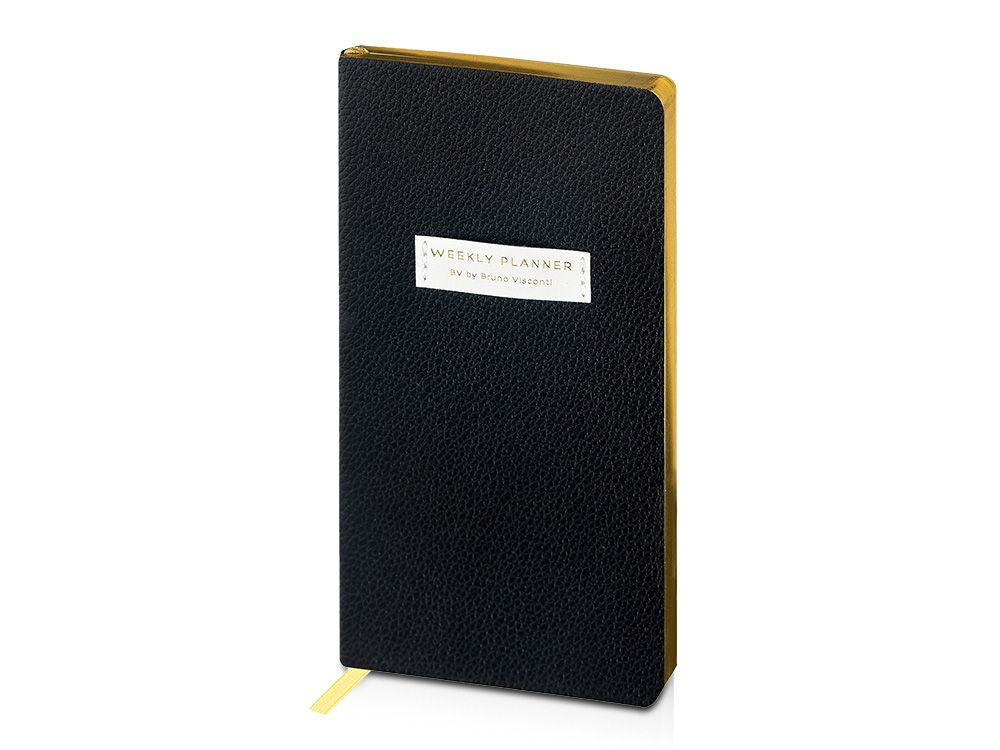 Еженедельник недатированный А6 "Black" с нашивкой, черный