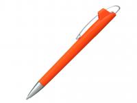 Ручка шариковая, пластик, оранжевый/серебро, АУРА