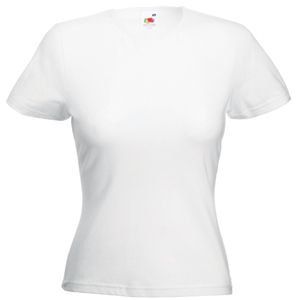 Футболка "Lady-Fit Crew Neck T", белый_XS, 95% х/б, 5% эластан, 200 г/м2