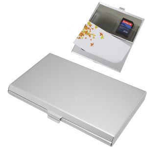 Визитница с кармашками для карт памяти; 9,3х6,2х0,8см; металл