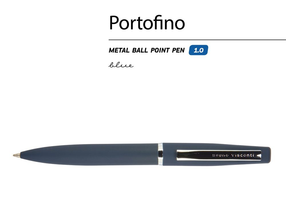 Ручка металлическая шариковая "Portofino", софт-тач, 1.0 мм, синий