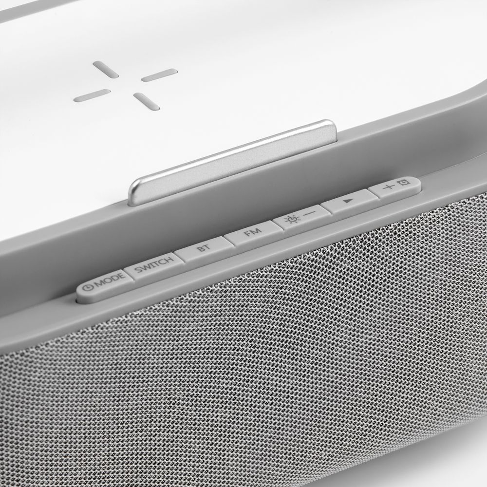 Колонка с часами и беспроводной зарядкой Veske ver.2, серая