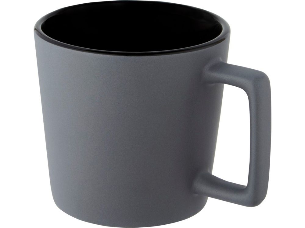 Cali Керамическая кружка объемом 370 мл с матовой отделкой - сплошной черный / Matted Grey