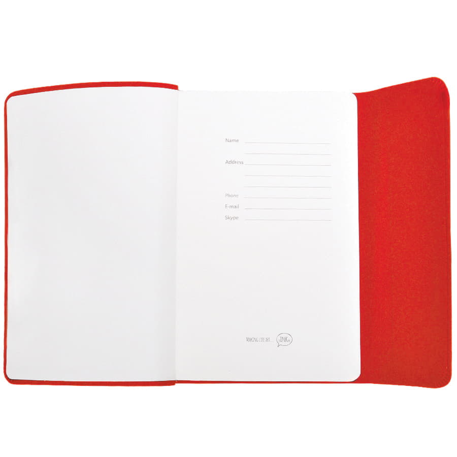 Бизнес-блокнот "Creative", 130*210 мм,  красный, на магнитах, нелинованный блок, тиснение