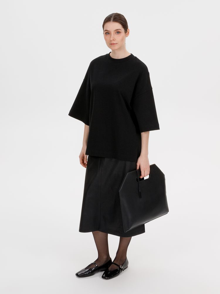 Футболка оверсайз Big boss, черная, размер XS/S