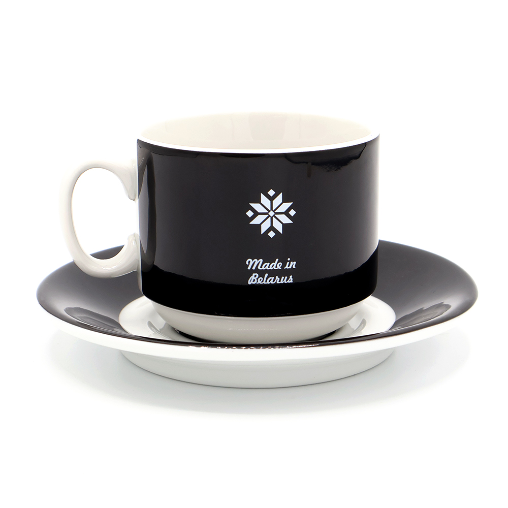 Чайная пара фарфоровая 220см³ экспресс Sunrise (7С1793Ф34), черный, в коробке Чайная пара фарфоровая 220см³ экспресс Sunrise (7С1793Ф34), черный, в коробке