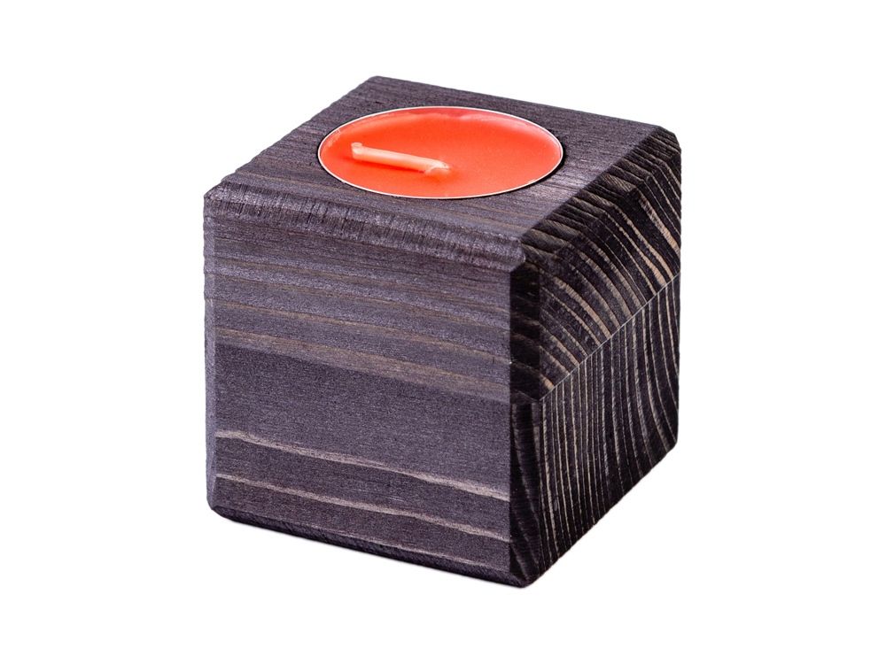 Свеча в декоративном подсвечнике, эбен, клубника