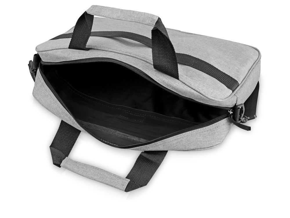Сумка «Брейв» для документов и ноутбука 13,3", светло-серый/черный