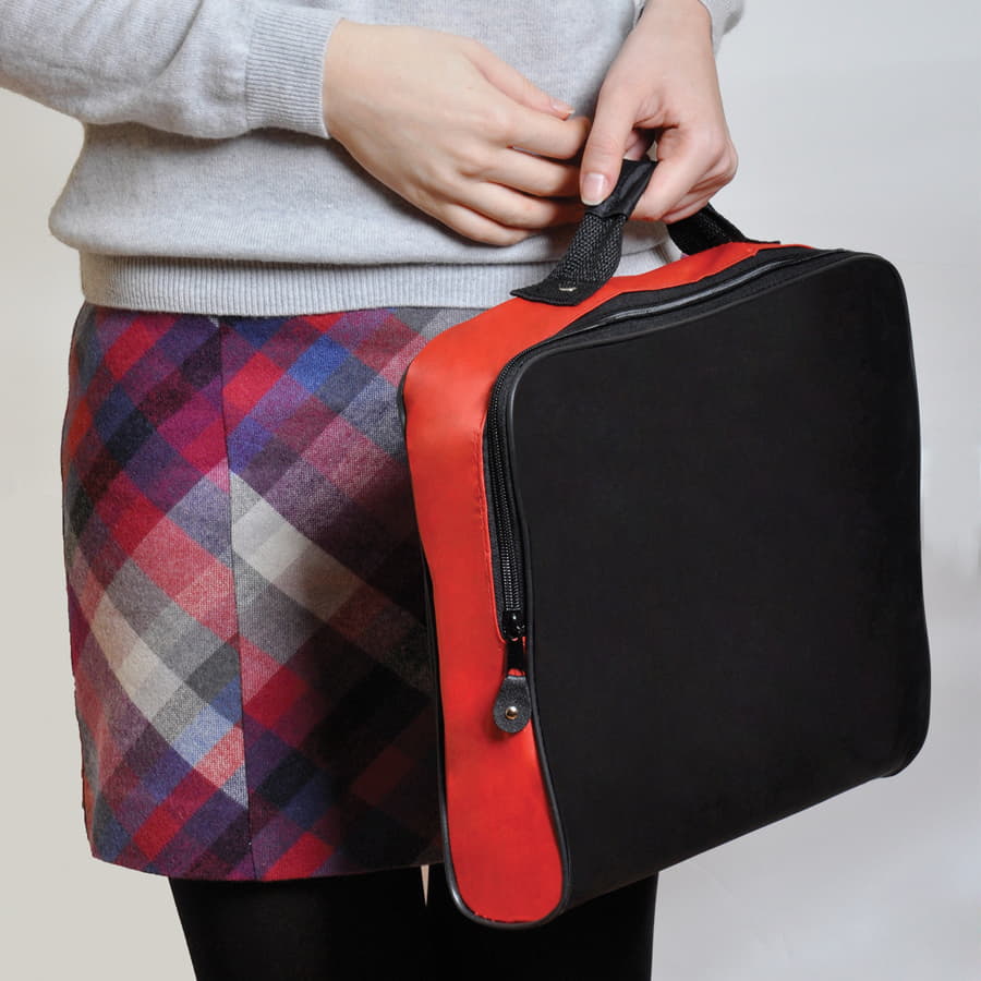 Конференц-сумка "Folder"; черный с синим; 39,5х30х5 см; полиэстер