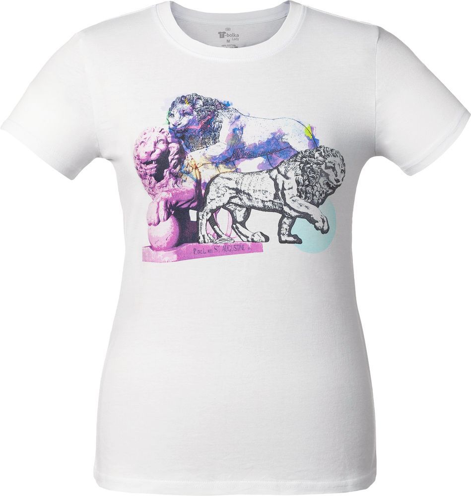 Футболка LionMe, женская, белая, размер M